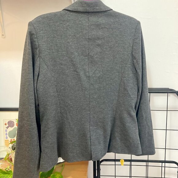 Charcoal Grey Soft Knit Blazer Jacket L - Picture 3 of 5